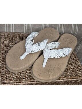 Roxy Crochet Flip Flop Sandals, Size 11, Playa Dia Style